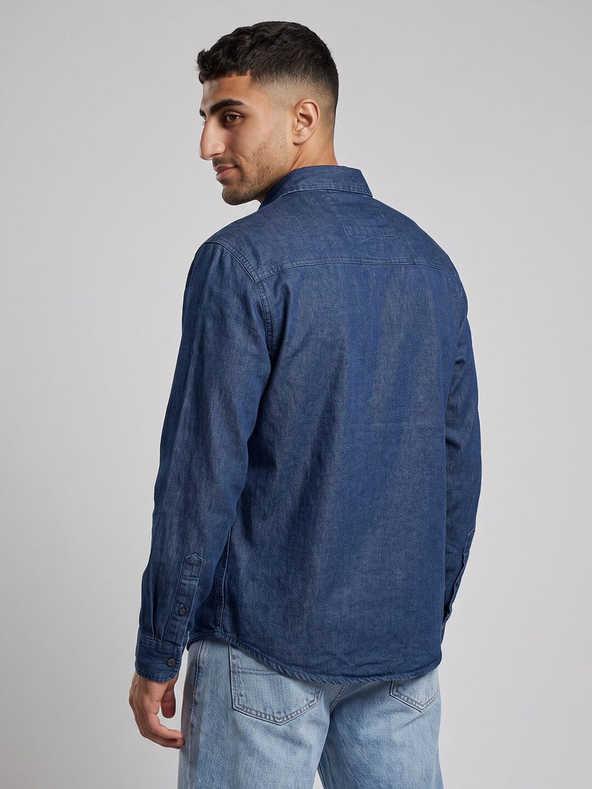 Dark Washed Riveted Denim Shirt Shirts Fugazee 