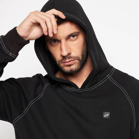 Black Oversized Contrast Stitch Combo Tracksuit Tracksuits Fugazee 
