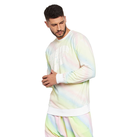 Rainbow Dyed Oversized Printed Sweatshirt Sweatshirts Fugazee 