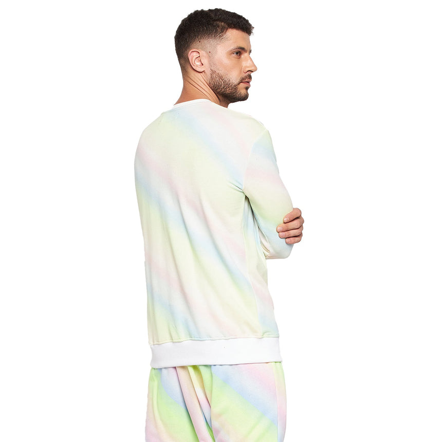 Rainbow Dyed Oversized Printed Sweatshirt