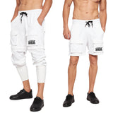 White Ninja Detachable Jogger Shorts