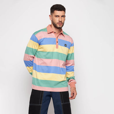 Custard Striped Polo Longsleeves Tee