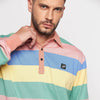 Custard Striped Polo Longsleeves Tee
