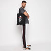 White Mesh Flared Boot Cut Trackpants