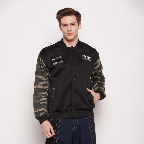 Black Scuba Camo Bomber Jacket