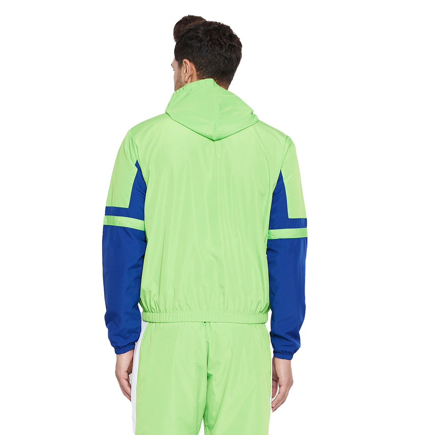 Lime Green Color blocked Hooded Jacket Jackets Fugazee 
