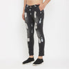 Grey Distressed Splatter Denim