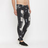 Grey Distressed Splatter Denim
