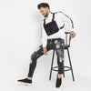 Grey Distressed Splatter Denim