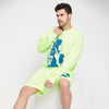 Neon Oversized Graphic Sweatshirt And Shorts Combo Set