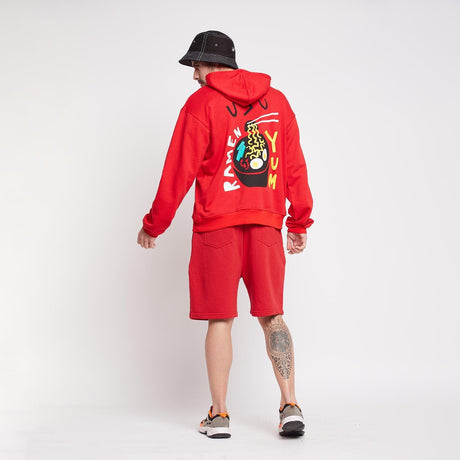 Red Ramen Hoodie And Shorts Combo Clothing Set Clothing Set Fugazee 