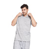Grey Marl Relaxed Short Sleeve Hoodie