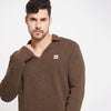 Brown Melange Cuban Long Sleeves Sweatshirt