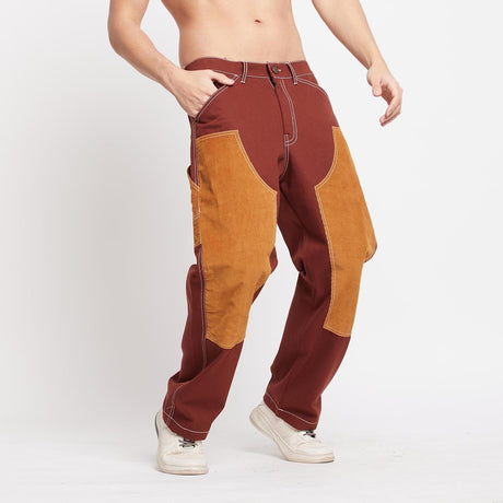 Brown Carpenter Corduroy Panel Pants Trousers Fugazee 