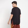 Black Oversized Side Slit Tee