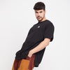 Black Oversized Side Slit Tee