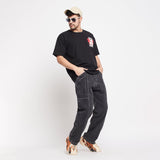 Grey Contrast Stitched Panel Jeans