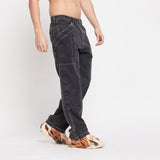 Grey Contrast Stitched Panel Jeans