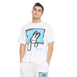 Hang On White Printed Oversized Tee T-shirts Fugazee 