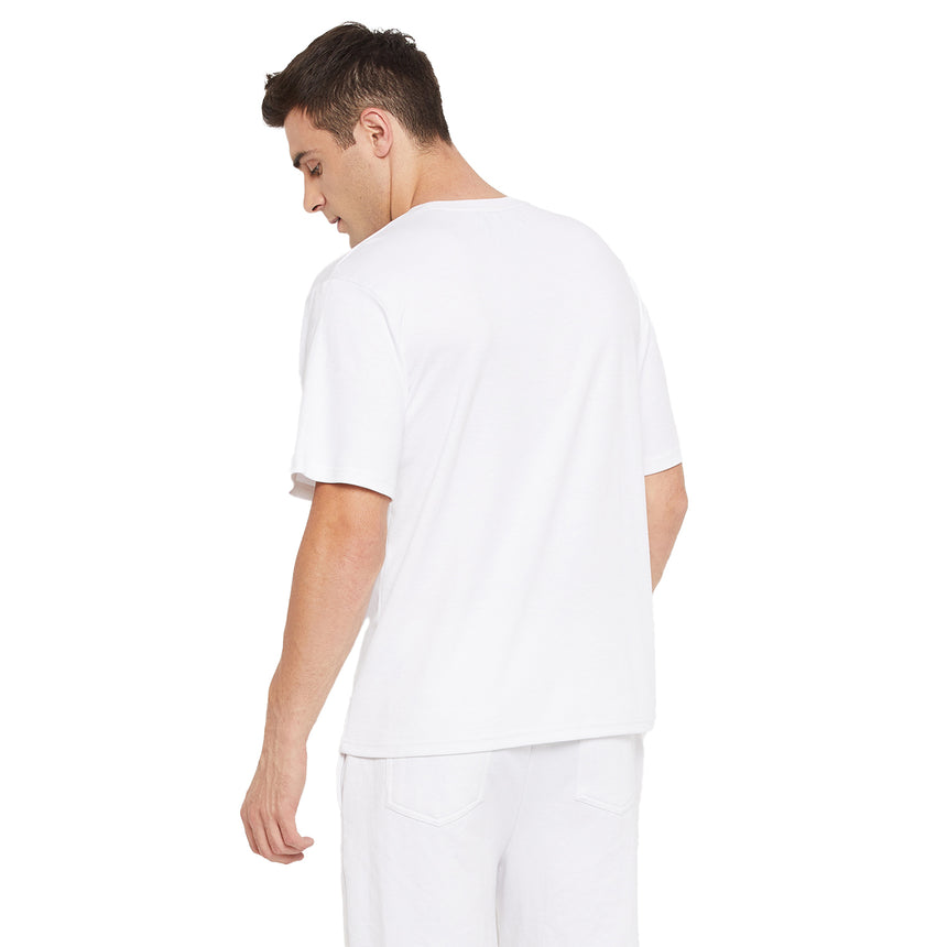 Hang On White Printed Oversized Tee T-shirts Fugazee 