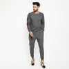 CHARCOAL OVERSIZED ROSE PATCHED TRACKSUIT
