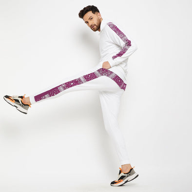 White Oversized Paisley Taped Combo Tracksuit *WARM*