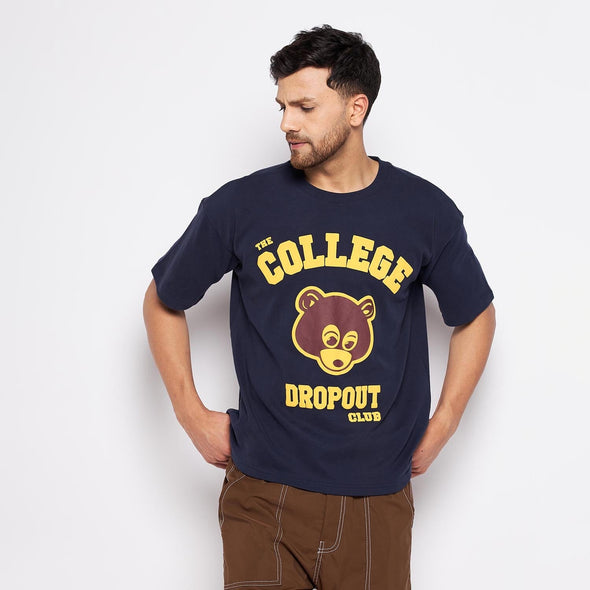 Navy Dropout Oversized Graphic Tee