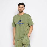 Green Acid Wash Oversized Graphic Tee