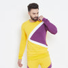 Yellow & Purple Cut & Sew Sweatshirt Sweatshirts - Fugazee