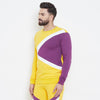 Yellow & Purple Cut & Sew Sweatshirt Sweatshirts - Fugazee