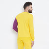 Yellow & Purple Cut & Sew Sweatshirt Sweatshirts - Fugazee