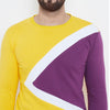 Yellow & Purple Cut & Sew Sweatshirt Sweatshirts - Fugazee