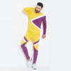 Yellow & Purple Cut & Sew Sweatshirt Sweatshirts - Fugazee