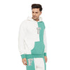 Green & White Cut-Sew Hoodie
