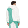 Green & White Cut-Sew Hoodie