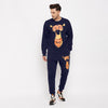Navy Sleepy Tiger Oversized Graphic Combo Tracksuit