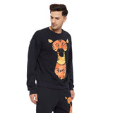 Navy Sleepy Tiger Oversized Graphic Sweatshirt