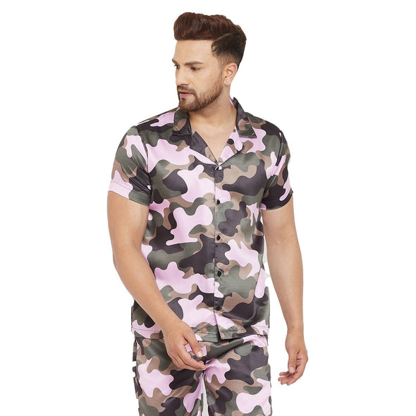 Urban Camo Print Cuban Shirt