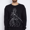 Black Naruto Print Oversized Sweatshirt and Trackpants Clothing Set