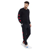 Black Embroidered Rose Patched Oversized Tracksuit
