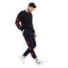 Black Embroidered Rose Patched Oversized Tracksuit