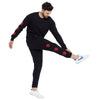 Black Embroidered Rose Patched Oversized Tracksuit
