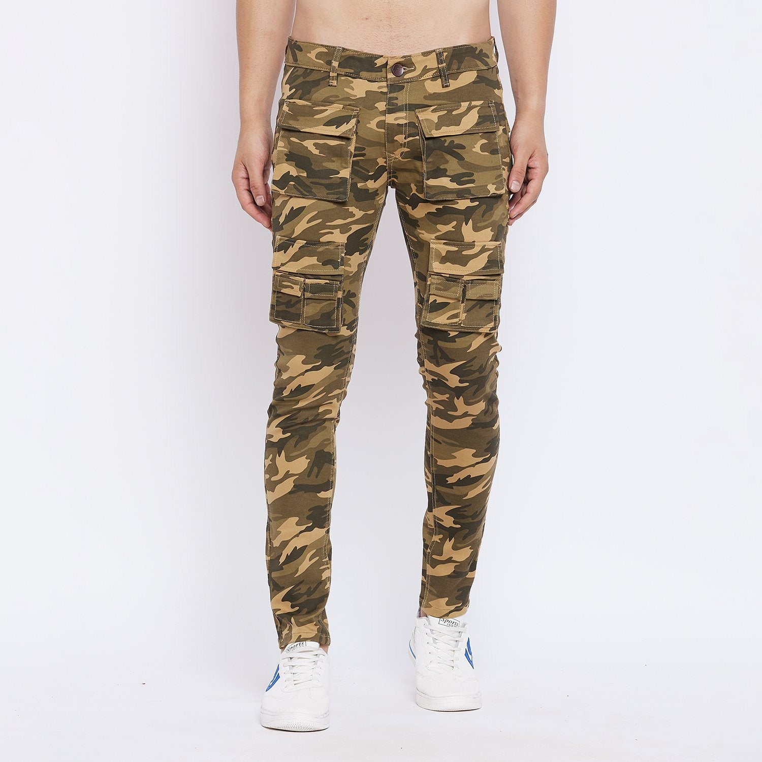 Foreign Local 'Camo' Cargo Denim (Blue/Camo) FL-2208 | Fresh N Fitted Inc