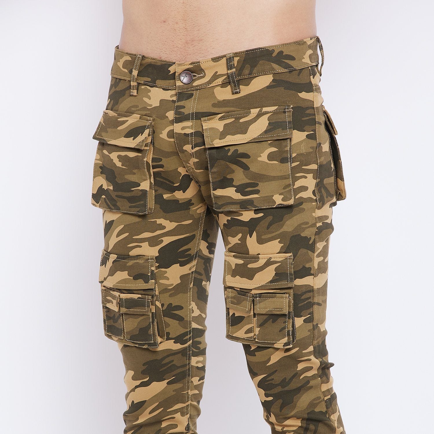 Jeans & Trousers | Army Print Cargo Pants | Freeup