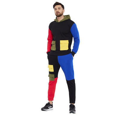 Black Multicoloured Oversized Pocket Combo Tracksuit