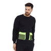 Black Oversized Contrast Neon Pocket Sweatshirt
