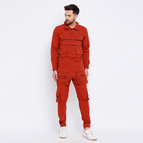 Rust Cargo Wind Cheater Tracksuit