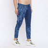 Blue Faces Lasered Cropped Denim