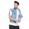 Blue Tattooed Denim Jacket Jackets - Fugazee