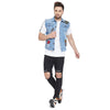 Blue Tattooed Denim Jacket Jackets - Fugazee